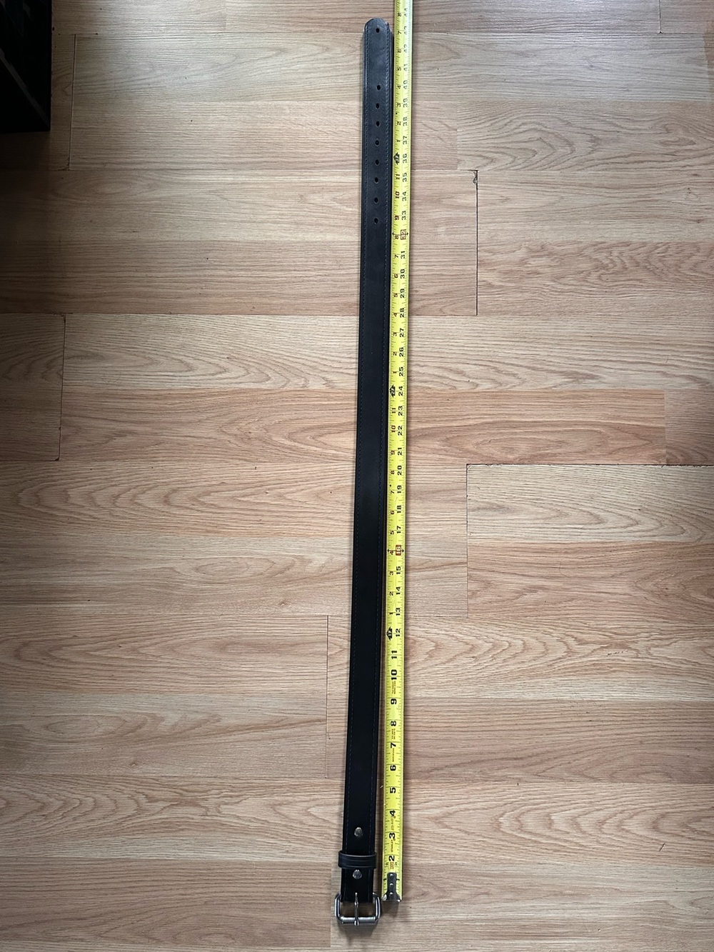 Hanks Belts 100 Year Black Leather Belt 36” Waist, 40.5” Length, 1.5”Wide - Picture 8 of 9